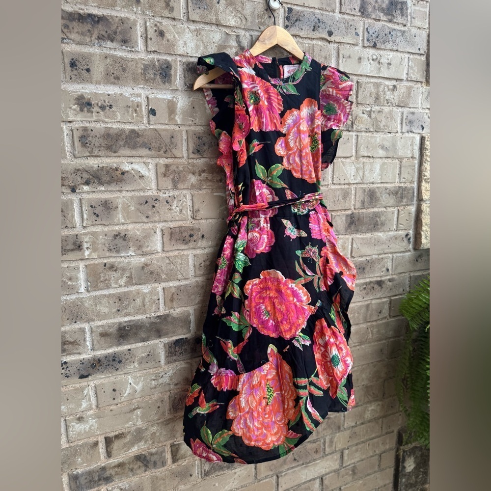 Tuckernuck Banjanan Audrey Eliza Rose Garden Print Mini Dress size M Farm Rio